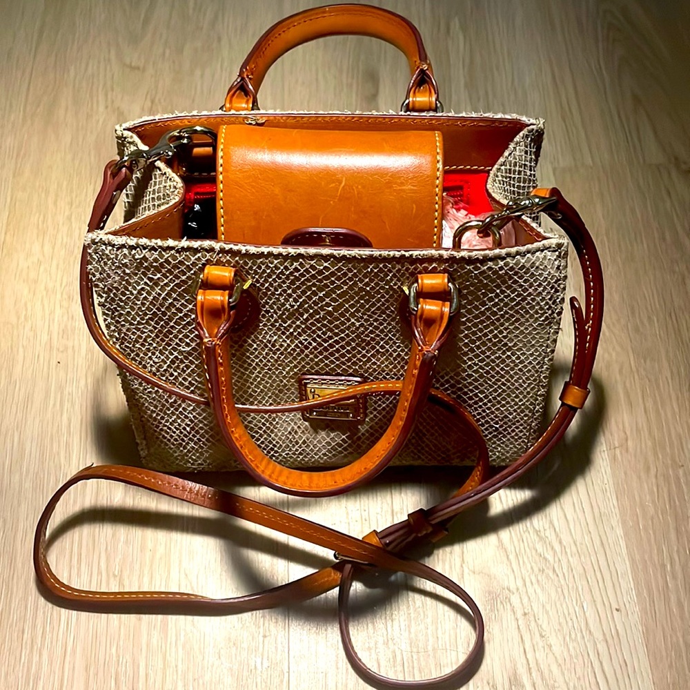 Dooney and Bourke Faux Snakeskin Mini Bag with a Shimmer Golden Glow